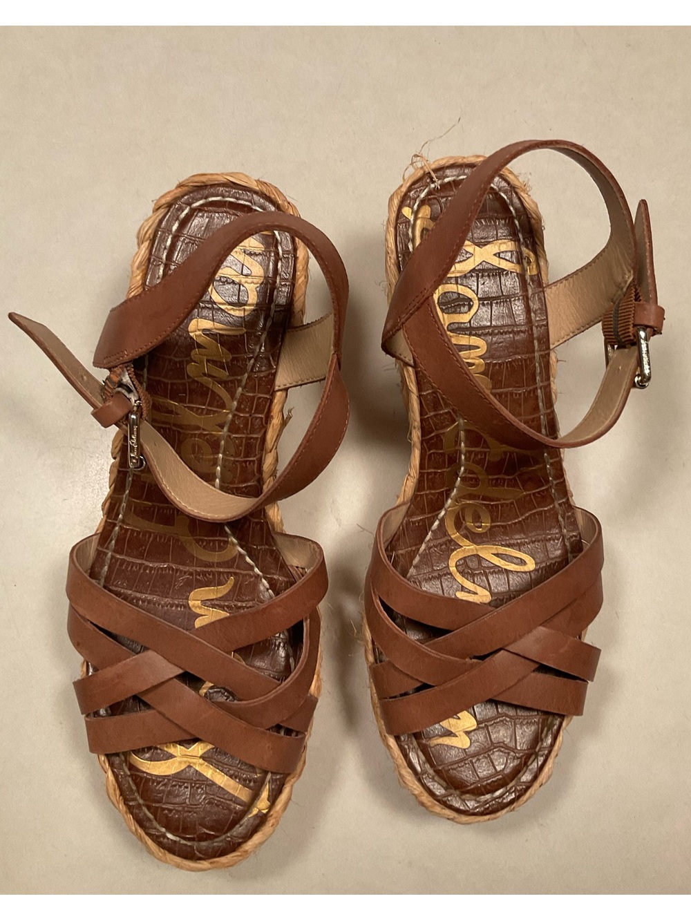 Sam Edelman Darline Leather Braided Wedge Sandals